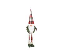 Gnomo natalizio 75 cm gambe molli con cappello tartan multicolore