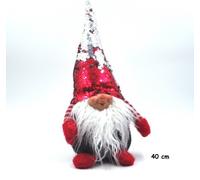 Gnomo natalizio decorazione con cappello rosso 40 cm
