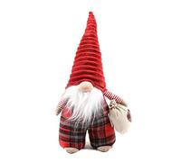 Gnomo natalizio in piedi 59 cm con cappello rosso rosso