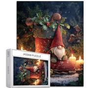 Gnomo natalizio in una calza 1000 pezzi puzzle per adulti atmosfera natalizia puzzle artistico colorato puzzle fai da te per la decorazione della casa regali puzzle famiglia perfetto per serate di