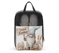 Gnomo pasquale con coniglio che tiene un cartello borsa per scarpe da viaggio per uso quotidiano anti-polvere porta scarpe da golf