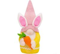 Gnomo Pasquale Peluche con per uovo, per decorazione Morbida(pink) | Per Centrotavola Pasquale, Morbido e Colorato, per ideale per Famiglie, Tessuto Plush e Feltro, Misura 32cm