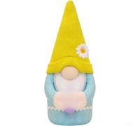 Gnomo Pasquale Peluche con per uovo, per decorazione Morbida(Yellow) | Per Centrotavola Pasquale, Morbido e Colorato, per ideale per Famiglie, Tessuto Plush e Feltro, Misura 32cm