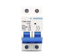 GNQUKEBWH Interruttore Automatico miniaturizzato 2P AC MCB TOB1-63 Tipo C 230/400V~ 50HZ/60HZ 6A 10A 16A 20A 25A 32A 40A 50A 63A 1 pz(2P 40A)