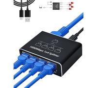 GNUADZ Switch Ethernet da 1 a 4 1000Mbps Sdoppiatore Ethernet Alluminio Splitter Gigabit LAN con Cavo di Alimentazione USB C. Adatto a Computer,Router,Set Top,Box,TV