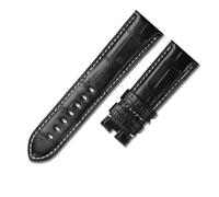 GNUFOPI Cinturino for Orologio in Pelle di Coccodrillo Compatibile con Panerai Serie 1950 Pam00321 Pam01313 Accessori for Cinturino Impermeabile Resistente al Sudore 22 24 26mm(Black-None,22mm)