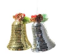 GNURBDILFO Campana Disco Pendente Carino Moda Retro Natale Campana Specchio Riflessione Ornamenti Decorazione Albero di Natale A