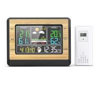 GNURBDILFO Stazione Meteo Wireless con Schermo A Colori da 6 Pollici, Termometro Digitale e Sensore di umidità con Previsioni del Tempo