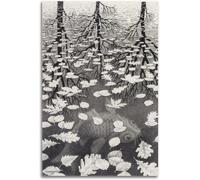 Gnvkd Ecbxz Famoso M.C. Escher Poster Tre Mondi Tela di Canapa Arte Della Parete Pittura Moderna M.C. Escher Soggiorno Stampe Per Home Decor Immagine 60x80cm Senza Cornice