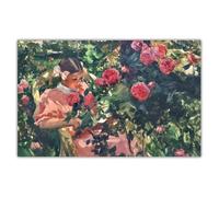 Gnvkd Ecbxz Famoso poster di Joaquin Sorolla《Elena tra le rose》Pittura su tela Arte della parete vintage Joaquin Sorolla Stampe per la decorazione domestica Immagine 50x70cm senza cornice