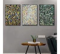 Gnvkd Ecbxz Jackson Pollock Poster Jackson Pollock Tela Astratta Arte della Parete Jackson Pollock Stampe Pittura Moderna per Home Decor Immagine 50x70cmx3 No Frame