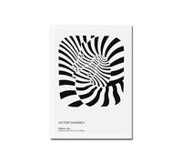 Gnvkd Ecbxz Poster in bianco e nero Illusione ottica Zebra Canvas Painting Stampe astratte della parete Victor Vasarely per immagini di Home Decor 50x70cmx1 No Frame