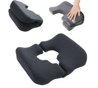 GNVOVIC Cuscino Antidecubito, Cuscino Coccige in Memory Foam per Sollievo dalla Pressione, Cuscino Ortopedico per allettati, Sedia a Rotelle, Ufficio, Auto, Nero
