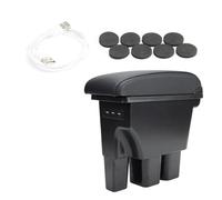 GNXfixt Bracciolo centrale per bracciolo, scatola di immagazzinaggio compatibile con Jimny JB64 JB74 2018-2023, accessorio nero, scatola di supporto con porta di ricarica USB