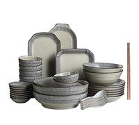 GNYVZXPLQ piatti di ceramica, Set di stoviglie in porcellana da 38 pezzi con cucchiai