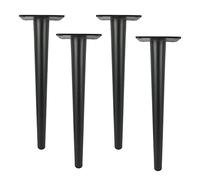GNYVZXPLQ struttura delle gambe del tavolo in metallo, Gambe for mobili in ferro, confezione da 4, coniche, capacità 800 kg, nere, altezze multiple(Straight,72cm/28.3inch)