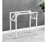 GNYVZXPLQ struttura delle gambe del tavolo in metallo, Telaio for gambe da tavolo pieghevole in acciaio da 150 kg con piedini antiscivolo multicolore, diverse misure(White,98x50x73cm)