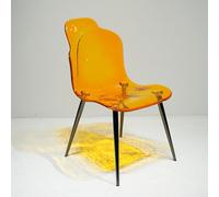 GNYVZXPLQ Tavolino Divano, Sedie da pranzo impilabili in acrilico multicolore 48x58x82 cm, confezione da 2(Orange)