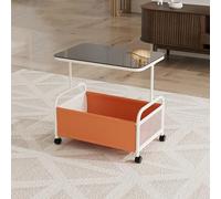 GNYVZXPLQ Tavolino Divano, Tavolino con ruote, contenitore, comodino, divano, multicolore, 21,7x14,5x21,5 pollici(Black+White)
