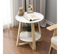 GNYVZXPLQ Tavolino Divano, Tavolino contenitore rotondo for soggiorno, camera da letto, piccolo spazio, bianco naturale, diverse dimensioni(White,15.8" D x 23.7" H)