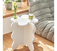GNYVZXPLQ Tavolino Divano, Tavolino da caffè Petal, piccolo tavolino decorativo con gambe a X in MDF multicolore, 45x50,5 cm (18x20 pollici)(White)
