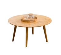 GNYVZXPLQ Tavolino Divano, Tavolino da caffè rotondo in bambù, tavolo da terra di metà secolo, naturale, diverse dimensioni(27.56" Lx27.56 Wx22.83 H(70x70x58cm))