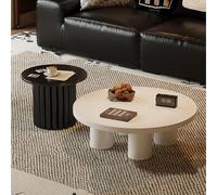 GNYVZXPLQ Tavolino Divano, Tavolino da caffè rotondo in legno, confezione da 2, multicolore, diverse misure(70cm Combination Beige+Black Side Table)