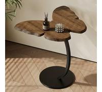 GNYVZXPLQ Tavolino Divano, Tavolino laterale a forma di C con struttura in legno e acciaio, 22x17x24 pollici, for divano, camera da letto, soggiorno
