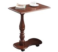 GNYVZXPLQ Tavolino Divano, Tavolino laterale a forma di C in legno di caucciù, 23x14x28 pollici, con ruote, mobile for soggiorno, camera da letto