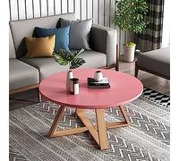 GNYVZXPLQ Tavolino Divano, Tavolino rotondo in legno massello multicolore, diametro 20"-31,5"(Pink,Diameter 31.5'')