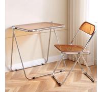 GNYVZXPLQ Tavolino Divano, Tavolo pieghevole in acrilico multicolore 23,6x19,7x27,6 pollici salvaspazio, non richiede montaggio(Teal With Chair)