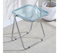 GNYVZXPLQ Tavolino Divano, Tavolo pieghevole in acrilico multicolore 36x40x46cm, tavolino laterale portatile con struttura in metallo(Transparent Cyan)