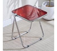 GNYVZXPLQ Tavolino Divano, Tavolo pieghevole in acrilico multicolore 36x40x46cm, tavolino laterale portatile con struttura in metallo(Transparent Red)