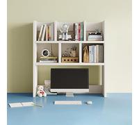 GNYVZXPLQ tavolo computer, Libreria da scrivania indipendente in legno, organizer, bianco naturale, nero, diverse dimensioni(White,27.6'')