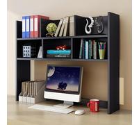 GNYVZXPLQ tavolo computer, Libreria da scrivania indipendente in legno, organizer, bianco naturale, nero, diverse dimensioni(Black,27.6'')