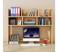 GNYVZXPLQ tavolo computer, Libreria da scrivania indipendente in legno, organizer, bianco naturale, nero, diverse dimensioni(Natural,39.4'')