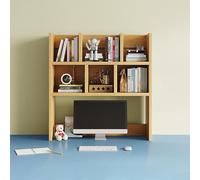 GNYVZXPLQ tavolo computer, Libreria da scrivania indipendente in legno, organizer, bianco naturale, nero, diverse dimensioni(Natural,27.6'')