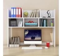 GNYVZXPLQ tavolo computer, Libreria da scrivania indipendente in legno, organizer, bianco naturale, nero, diverse dimensioni(White,31.5'')