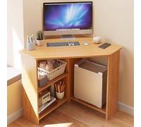 GNYVZXPLQ tavolo computer, Piccola scrivania angolare con contenitore, scrivania for computer triangolare, bianca e naturale, diverse dimensioni(Natural,77 cm/30.3 in)