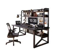 GNYVZXPLQ tavolo computer, Scaffali portaoggetti for scrivania for computer, libreria con pannello forato, struttura in metallo a Y, diverse dimensioni, nero(31.5" Lx19.69 Wx59.06 H(80x50x150cm))
