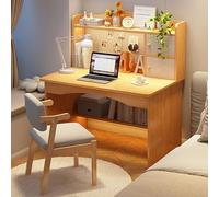 GNYVZXPLQ tavolo computer, Scrivania for computer con ripiani e cassetti, scrivania da studio moderna, naturale/bianca, diverse dimensioni(Natural,80 * 48 * 120 cm/31.5 * 18.9 * 47.3 in)