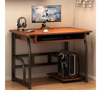 GNYVZXPLQ tavolo computer, Scrivania for computer con ripiani porta tastiera in noce, 70/80/90 cm (27,6/31,5/35,4 pollici)(70 cm/27.6 in)