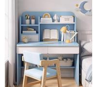 GNYVZXPLQ tavolo computer, Scrivania for computer da studio for studenti, con libreria e cassetti, blu e rosa, 39,4x21,7x48 pollici(Blue)