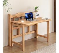 GNYVZXPLQ tavolo computer, Scrivania pieghevole in legno massello noce e ciliegio 80-120 cm/31,5-47,3 pollici tavolo da studio senza montaggio salvaspazio(Cherry,120 cm/47.3 in)