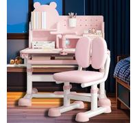 GNYVZXPLQ tavolo computer, Set scrivania e sedia da studio regolabili multicolore 31,5x19,7x39,4 pollici, confezione da 2(Pink)