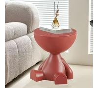 GNYVZXPLQ Tavolo pieghevole multifunzionale, Grazioso comodino con contenitore, comodino rotondo, piccolo tavolino da caffè for camera da letto e soggiorno, rosso.(Red)