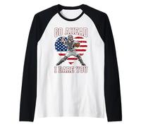 Go Ahead Run I Dare You Vintage Baseball Catcher Divertente Ragazzi Maglia con Maniche Raglan