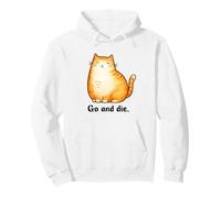 Go And Die Funny Cat Meme Evil Cat Dark Humor Hipster Felpa con Cappuccio