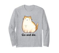 Go And Die Funny Cat Meme Evil Cat Dark Humor Hipster Maglia a Manica