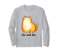 Go And Die Funny Cat Meme Evil Cat Dark Humor Hipster Maglia a Manica